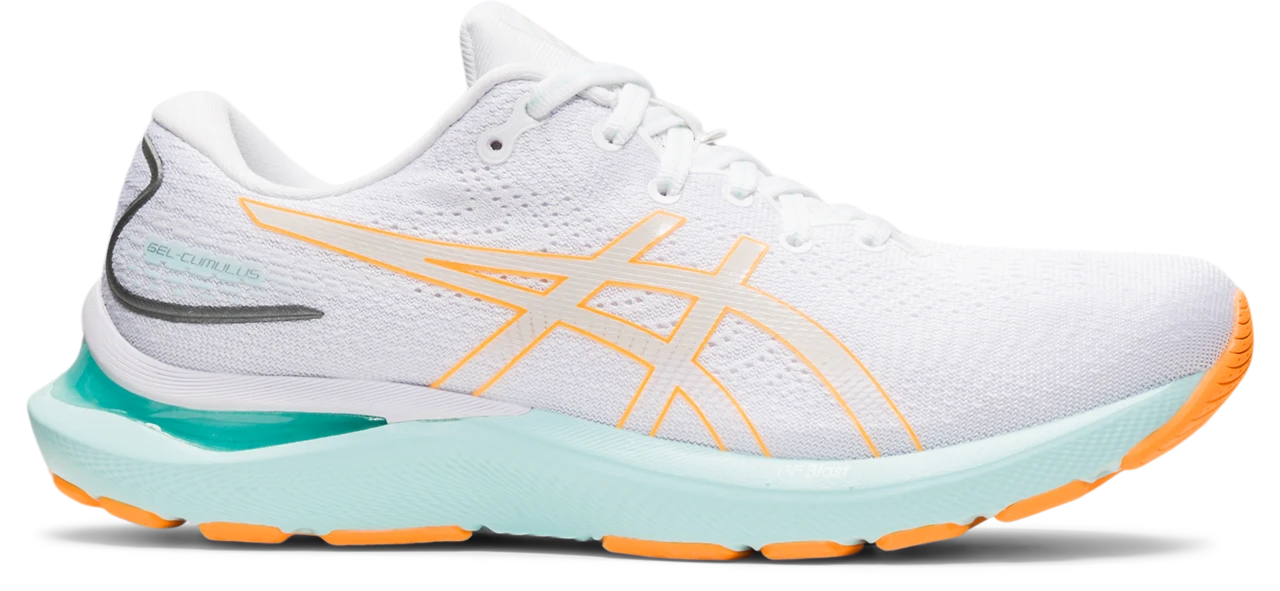 Asics Women's Gel-Cumulus 24 (100 - White/Orange Pop) 3 Asics Women's Gel-Cumulus 24 (100 - White/Orange Pop)