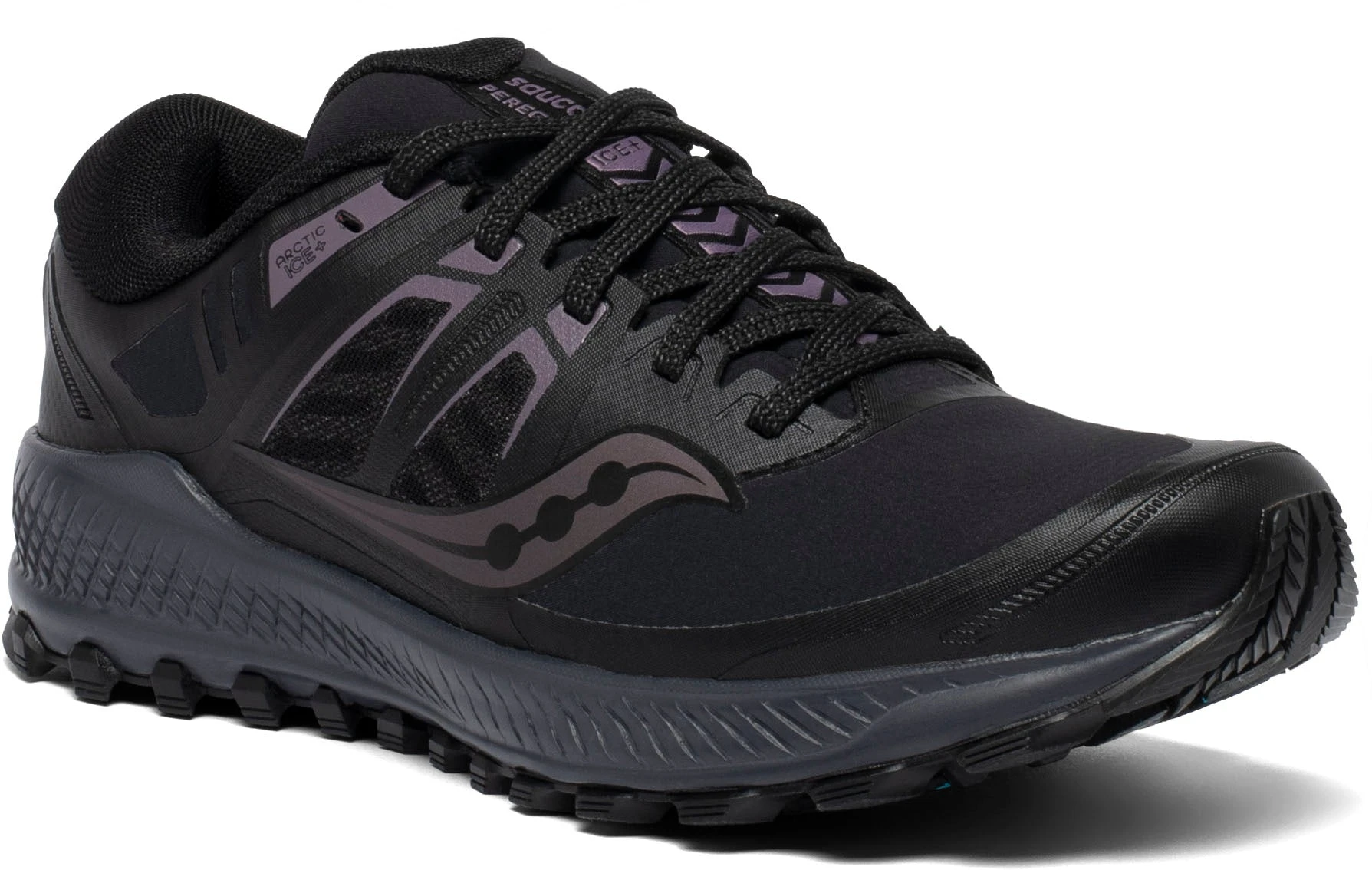 Saucony Women's Peregrine ICE+ (2 - Black/Lavender) 5 Saucony Women's Peregrine ICE+ (2 - Black/Lavender) - Image 3